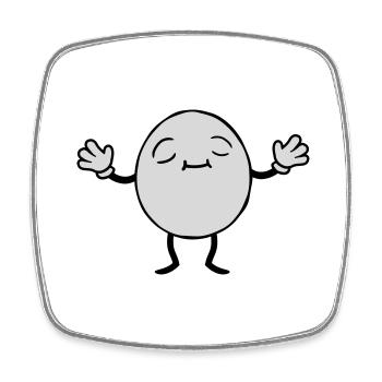 Conception d’Egg Man - Magnet carré - blanc - Devant