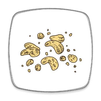 Cashew Cashewnüsse Nüsse nuts - Viereckiger Kühlschrankmagnet - Weiß - Vorne