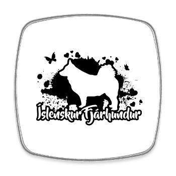 ISLENSKUR FJARHUNDUR Chiens de race de chien Wilsigns - Magnet carré - blanc - Devant