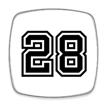 28 number symbol - Square fridge magnet - white - Front