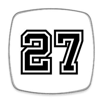 27 Zahl symbol - Viereckiger Kühlschrankmagnet - Weiß - Vorne