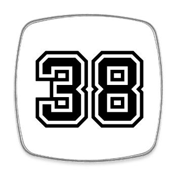 38 number symbol - Square fridge magnet - white - Front