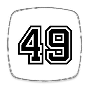 49 number symbol - Square fridge magnet - white - Front