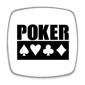 Poker - Square fridge magnet - white - Front