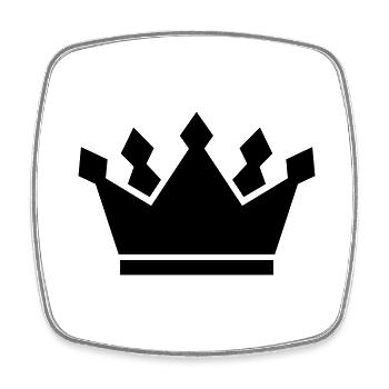 Krone Symbol icon - Viereckiger Kühlschrankmagnet - Weiß - Vorne