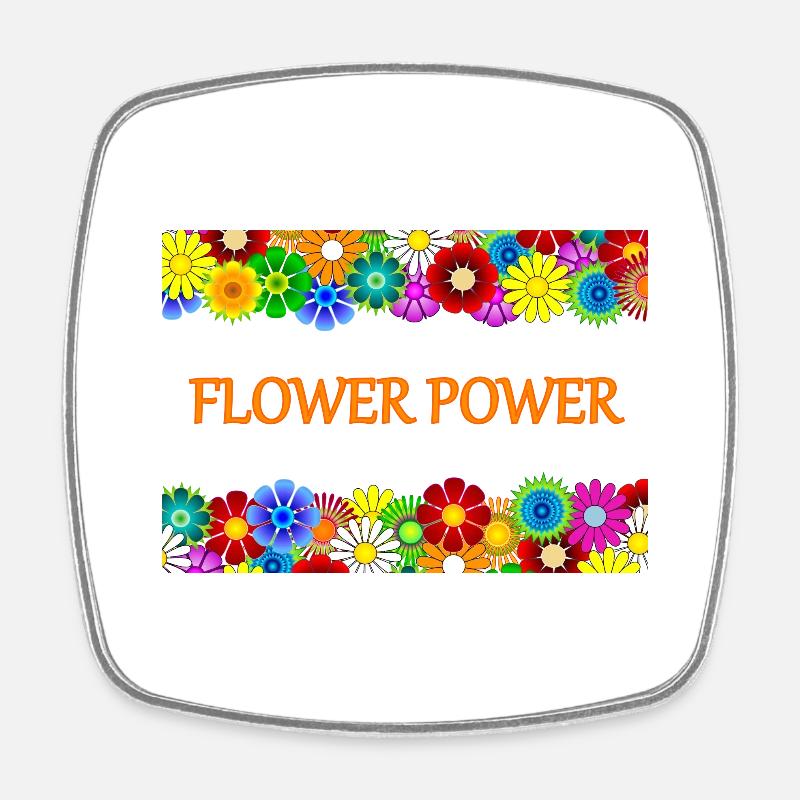 Flower Power - Square fridge magnet - white