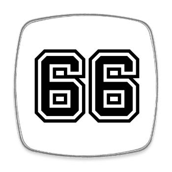 Symbole numérique 66 - Magnet carré - blanc - Devant