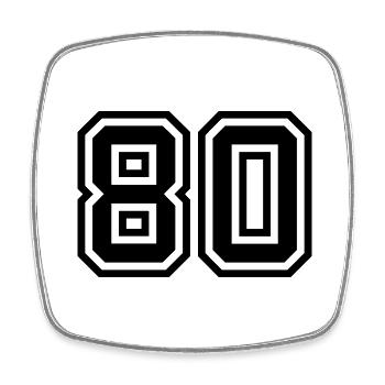 80 number symbol - Square fridge magnet - white - Front