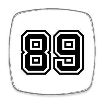 Symbole numérique 89 - Magnet carré - blanc - Devant