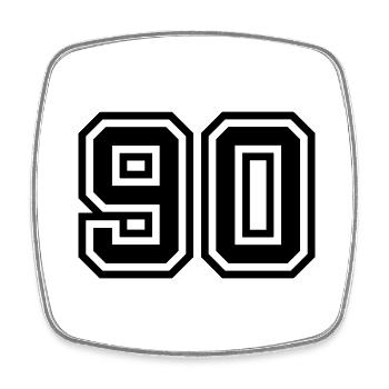 90 number symbol - Square fridge magnet - white - Front