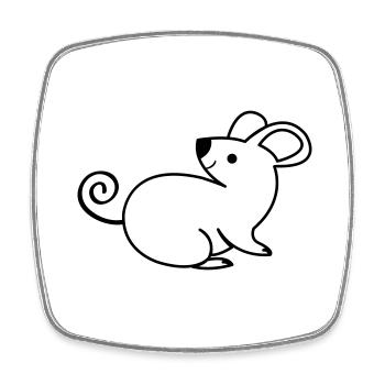 Maus - Viereckiger Kühlschrankmagnet - Weiß - Vorne