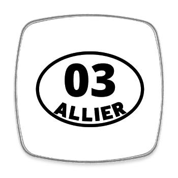 allier - Magnet carré - blanc - Devant