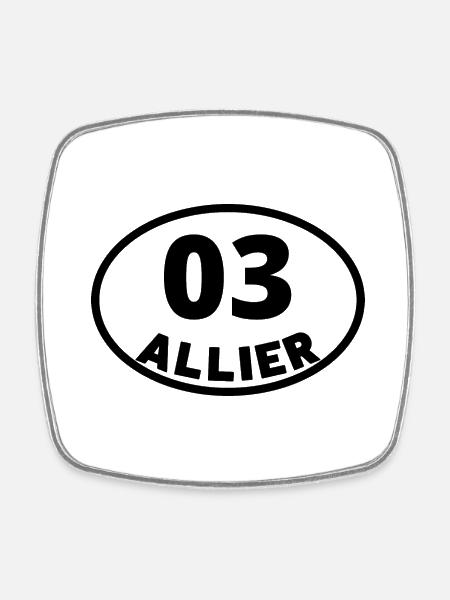 allier - Magnet carré - blanc