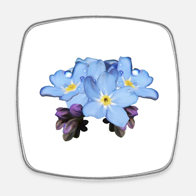 Myosotis - Magnet carré - blanc