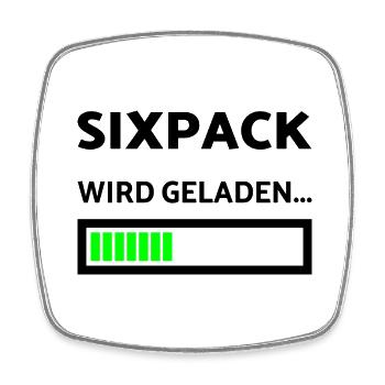 Sixpack wird geladen Sport Lustiges Training - Viereckiger Kühlschrankmagnet - Weiß - Vorne