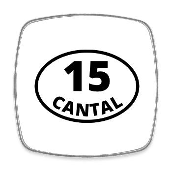 15 cantal - Magnet carré - blanc - Devant
