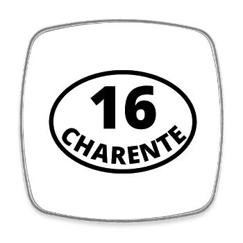 16 charente - Magnet carré - blanc - Devant