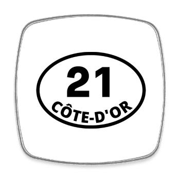21 côte-d'or - Magnet carré - blanc - Devant