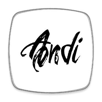 andi - Viereckiger Kühlschrankmagnet - Weiß - Vorne