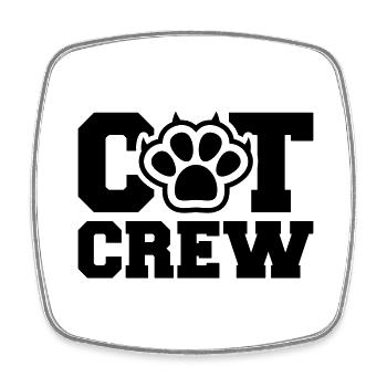 Cat Crew - Viereckiger Kühlschrankmagnet - Weiß - Vorne