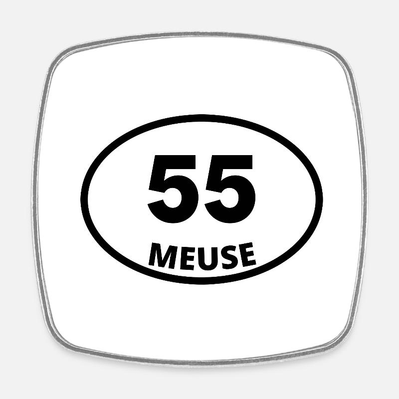 55 meuse - Magnet carré - blanc
