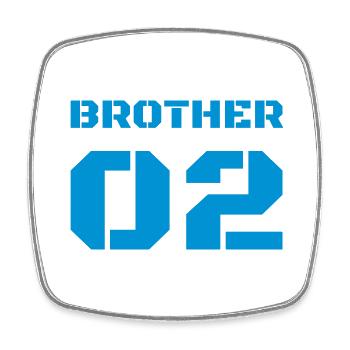 Cool brother design for the second Brother - Square fridge magnet - white - Front