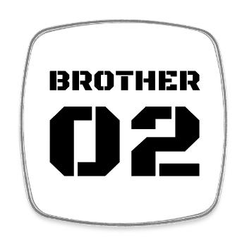 Second Brother Brother Brother 02 - Square fridge magnet - white - Front