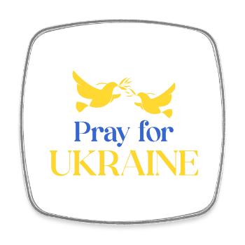Pray for Ukraine - Square fridge magnet - white - Front