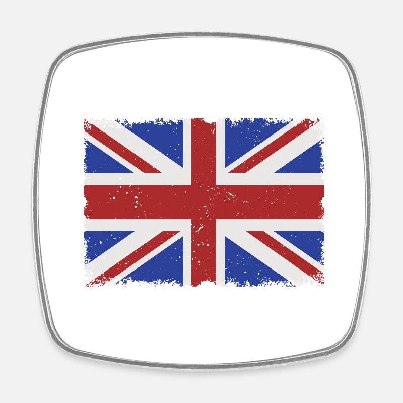 Grunge UK flag - Square fridge magnet - white