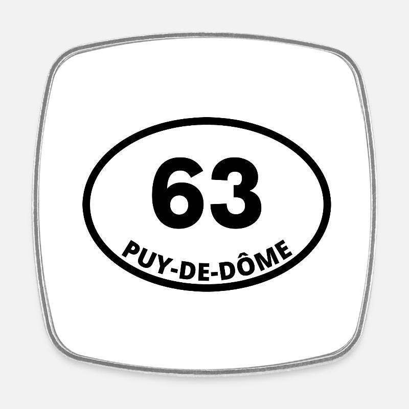 63 puy-de-dôme - Magnet carré - blanc