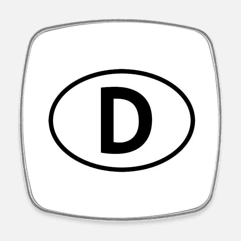 D - Square fridge magnet - white