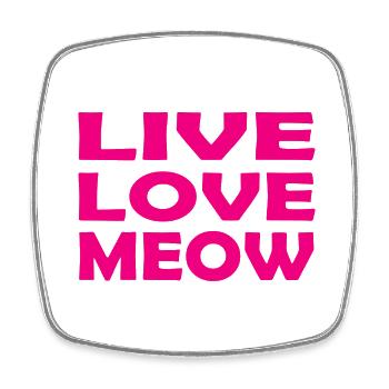 Cat Katze - Viereckiger Kühlschrankmagnet - Weiß - Vorne