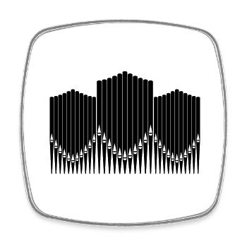 Orgel - Viereckiger Kühlschrankmagnet - Weiß - Vorne