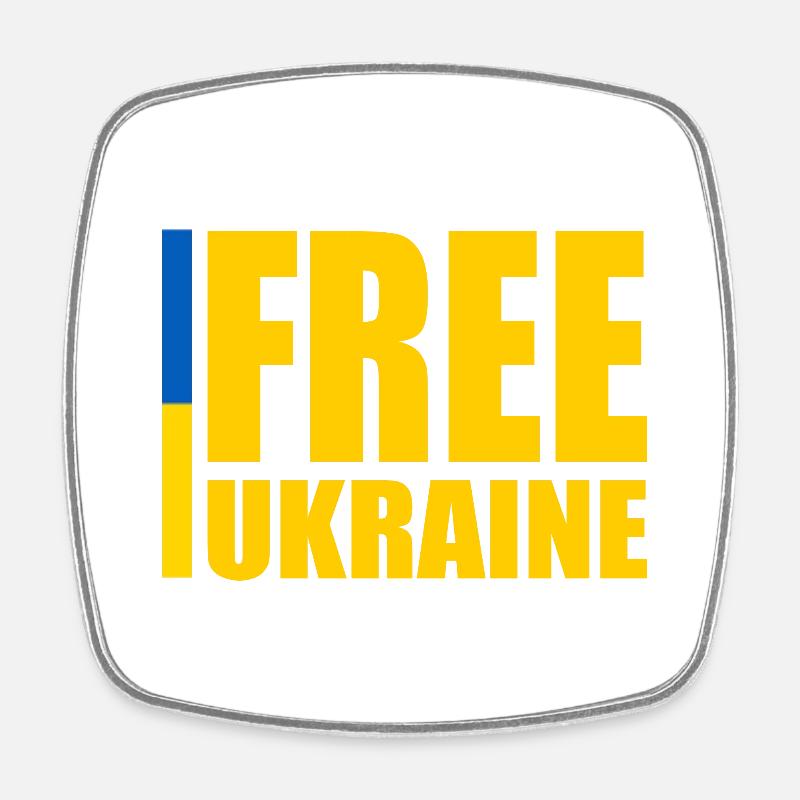 Free ukraine - Square fridge magnet - white