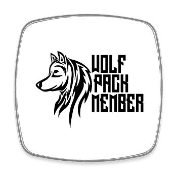 Wolf Pack Member - Viereckiger Kühlschrankmagnet - Weiß - Vorne