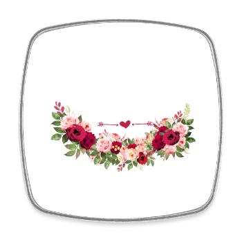 team de la Mariée evjf t-shirt assorti floral - Magnet carré - blanc - Devant