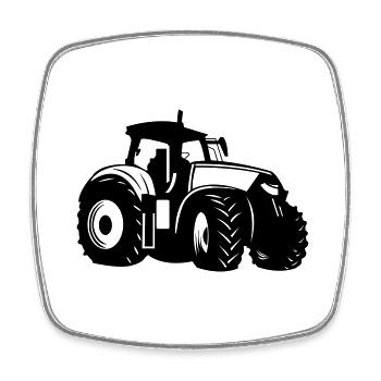 Tractor - Square fridge magnet - white - Front