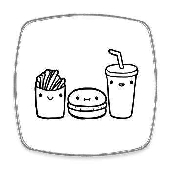 Équipe Fast Food - Magnet carré - blanc - Devant
