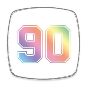 90 Number Colorful - Square fridge magnet - white - Front