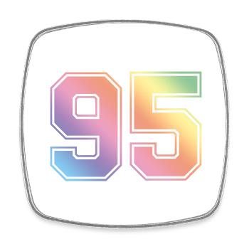 95 Number Colorful - Square fridge magnet - white - Front