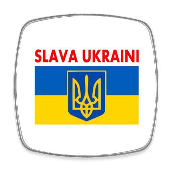 Slava ukraini - Magnet carré - blanc - Devant