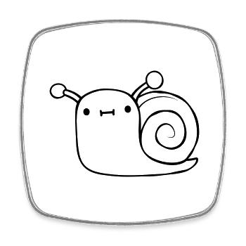 Cute little snail - Square fridge magnet - white - Front