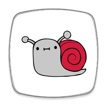 Small sweet snail - Square fridge magnet - white - Front