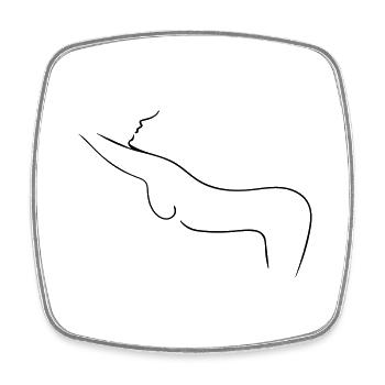 Female Body Line Art - Minimaliste - Magnet carré - blanc - Devant