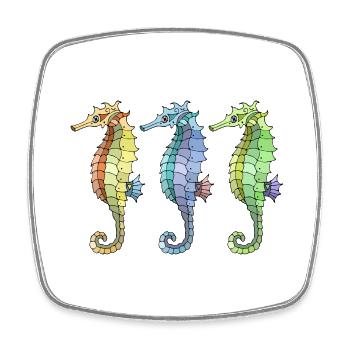 Seahorses - Square fridge magnet - white - Front