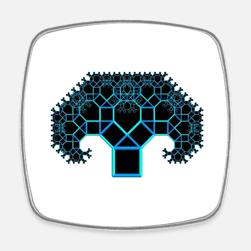 my Pythagoras tree - Square fridge magnet - white