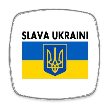 Ukraine - Square fridge magnet - white - Front