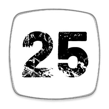 25 - Viereckiger Kühlschrankmagnet - Weiß - Vorne