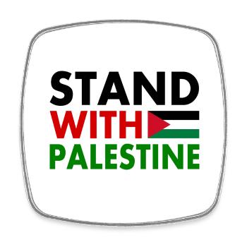 Stand with palestine - Square fridge magnet - white - Front
