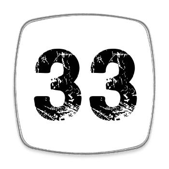 33 - Square fridge magnet - white - Front